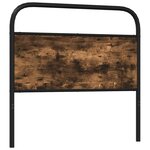 vidaXL Tête de lit chêne fumé 120 cm acier et bois d'ingénierie