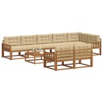vidaXL Ensemble de canapés d'extérieur 9 Pièces Naturel et Beige