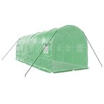 vidaXL Serre avec cadre en acier vert 12 m² 6x2x2 m