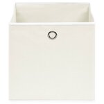 vidaXL Boîtes de rangement 10 Pièces Blanc 32x32x32 cm Tissu