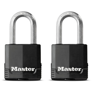 Cadenas Haute Sécurité A Clé Acier Laminé Recouvert Anti-rouille M Pack de 2 M115EURTLF