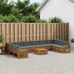 vidaXL Ensembles de canapés avec coussin 11 Pièces Bois d'Acacia Massif