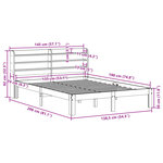 vidaXL Cadre de lit sans matelas cire marron 135x190cm bois pin massif