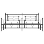 vidaXL Cadre de lit métal sans matelas avec pied de lit noir 200x200cm