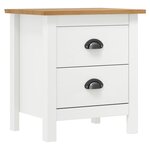 vidaXL Table de chevet Hill Blanc 46x35x49 5 cm Bois de pin solide