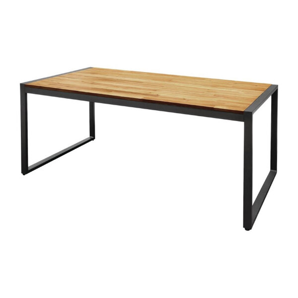 Table restaurant en acier & acacia - bolero -  -  1800x900x740mm