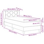 vidaXL Lit Box Spring avec Matelas Taupe 100x200 cm Tissu