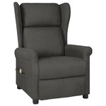vidaXL Fauteuil de massage Gris foncé Tissu