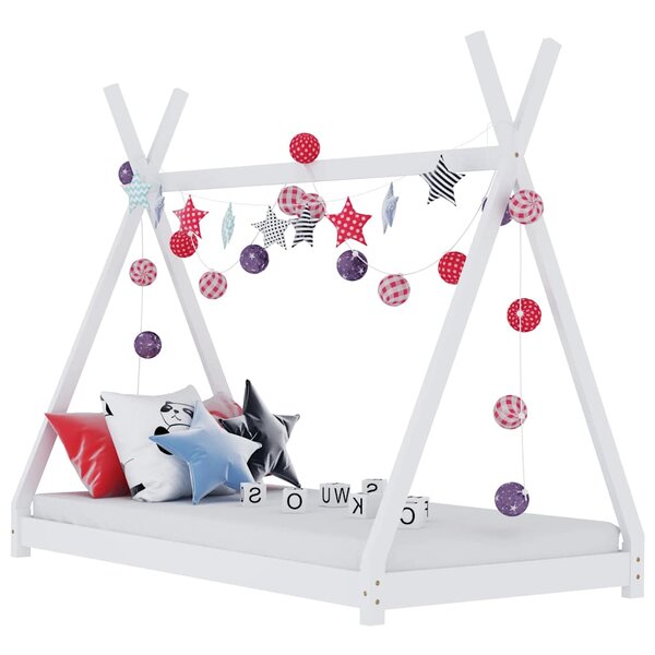 vidaXL Cadre de lit d'enfant Blanc Bois de pin massif 80x160 cm