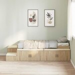 vidaXL Cadre de lit de rangement Chêne Sonoma 100x200 cm