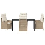 vidaXL Ensemble de salle à manger pour jardin 5 Pièces Beige polyrotin