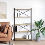 vidaXL Bibliothèque chêne artisanal 80 x 30 x 153 cm Bois d'ingénierie