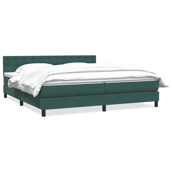 vidaXL Sommier à lattes de lit et matelas vert foncé 180x210cm velours