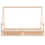 vidaXL Cadre de lit enfant avec tiroirs 90x200 cm bois de pin massif