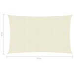 vidaXL Voile d'ombrage 160 g/m² Crème 6x8 m PEHD