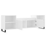 vidaXL Meuble TV Blanc 160x35x55 cm Bois d'ingénierie