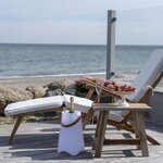 Chaise longue en teck ARRECIFE avec coussin