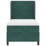 Lit à sommier tapissier avec matelas Vert foncé 90x190 cm Velours
