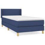 vidaXL Sommier à lattes de lit avec matelas Bleu 100x200 cm Tissu