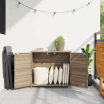 vidaXL Armoire de rangement de jardin beige 83x45x76 cm résine tressée