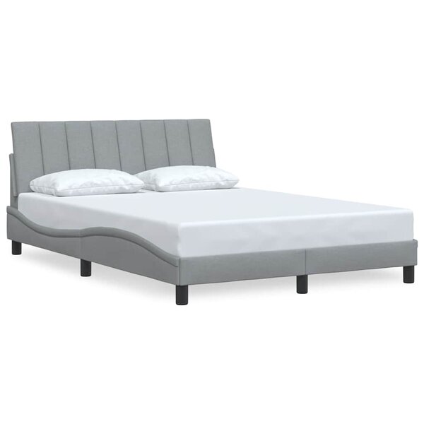 vidaXL Cadre de lit sans matelas Hanko gris clair 140x200 cm tissu