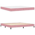 vidaXL Lit à ressorts avec matelas Rose 200 x 200 cm tissu
