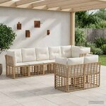 vidaXL Ensemble de canapés d'extérieur Naturel Polyester
