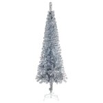 vidaXL Sapin de Noël étroit Argenté 120 cm