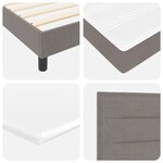 vidaXL Lit box spring avec matelas en taupe  90 x 200 cm  tissu