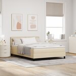 vidaXL Lit à ressort avec matelas Crème 160x200 cm en tissu