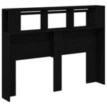 vidaXL Tête de lit LED avec étagère Chêne noir 140 x 18 5 x 103 5 cm