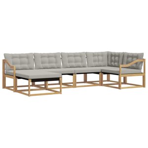 vidaXL Ensemble de canapés d'extérieur 6 Pièces Blanc et gris clair
