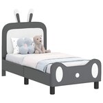 vidaXL Cadre de lit pour tout-petit avec tête de lit Gris clair PU