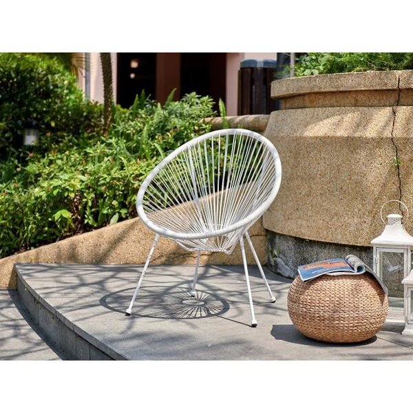 MANA Fauteuil design en forme d'oeuf - cordage en plastique blanc