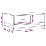 vidaXL Table basse chêne marron 90x57x35 cm bois d'ingénierie et métal