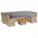 vidaXL Salon de jardin avec coussins 7 Pièces beige résine tressée