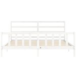 vidaXL Cadre de lit avec tête de lit blanc 200x200 cm bois massif