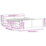 vidaXL Cadre de lit tête de lit et pied de lit sonoma gris 135x190 cm
