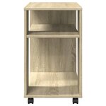 vidaXL Table d'appoint avec roues Chêne sonoma bois d'ingénierie