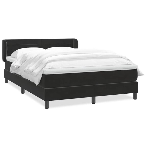 vidaXL Sommier à lattes de lit avec matelas noir 160x210 cm velours