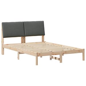 vidaXL Cadre de lit avec tête de lit marron et gris foncé 150 x 200 cm