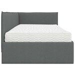 vidaXL Cadre de lit d'angle avec matelas 2 Pièces Gris Velours