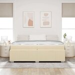 vidaXL Cadre de lit avec matelas Crème 200 x 200 cm tissu