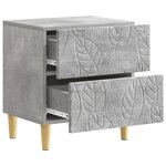 vidaXL Table de chevet Gris béton 43 x 34 5 x 48 cm Bois d'ingénierie