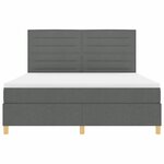 vidaXL Lit à ressorts avec matelas Gris foncé 180 x 200 cm tissu