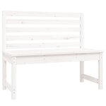 vidaXL Banc de jardin blanc 109 cm bois massif de pin