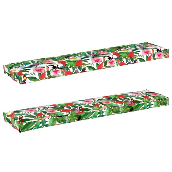 vidaXL Set de coussins de palette Floral 2 Pièces Jungle tropicale