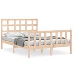vidaXL Cadre de lit avec tête de lit 140x200 cm bois massif