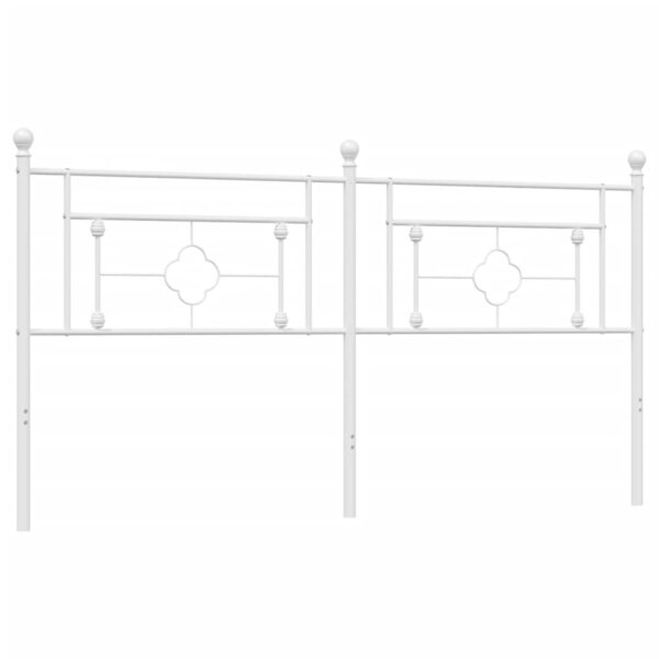 vidaXL Tête de lit métal blanc 180 cm