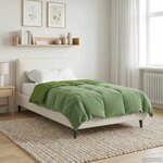 vidaXL Duvet d'hiver Matelassé Vert 135 x 200 cm Microfibre